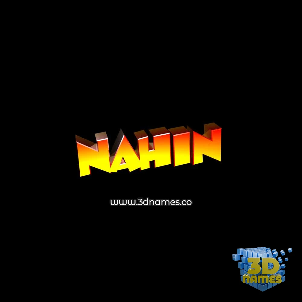 nahin in Black Background style - 3D name wallpaper