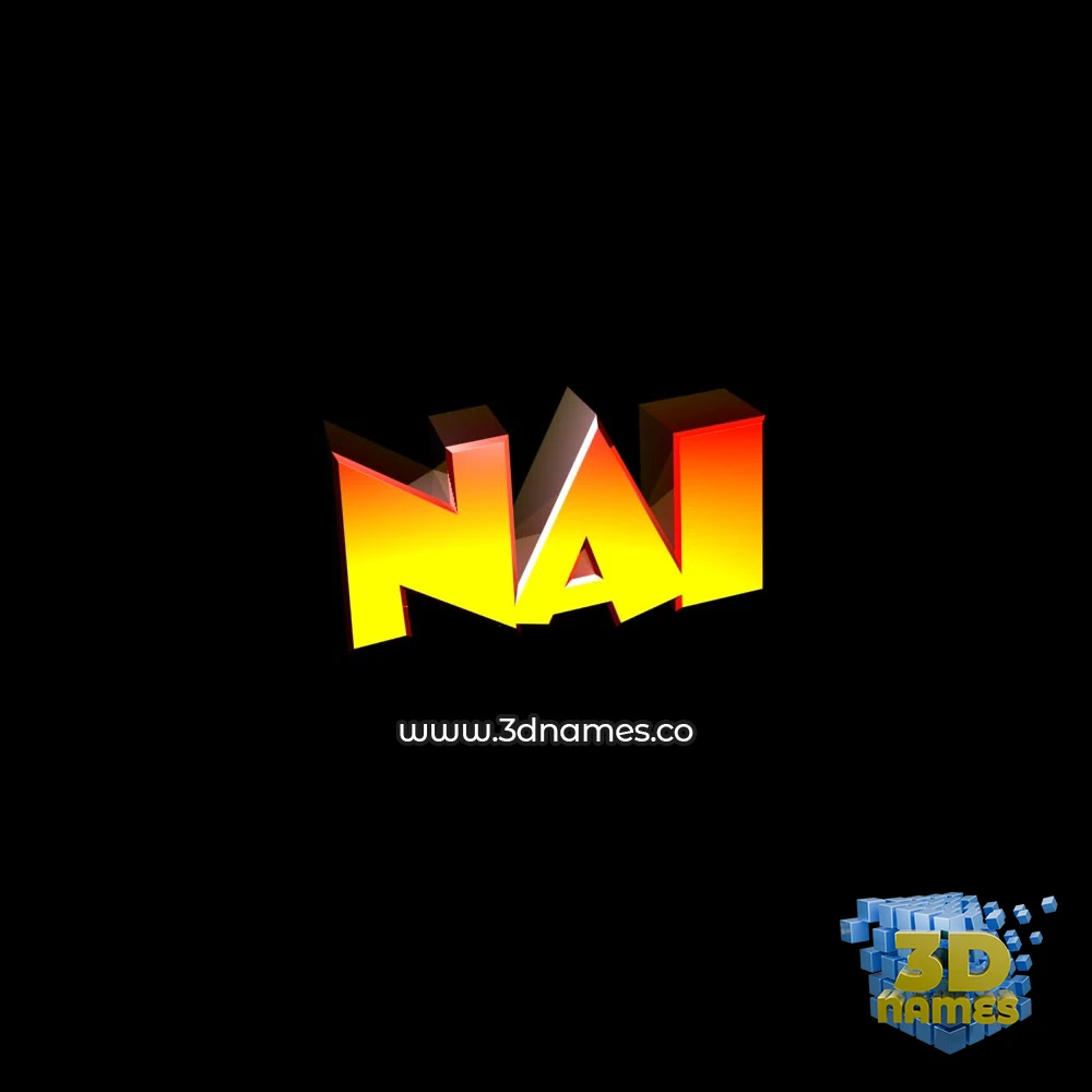nai in Black Background style - 3D name wallpaper