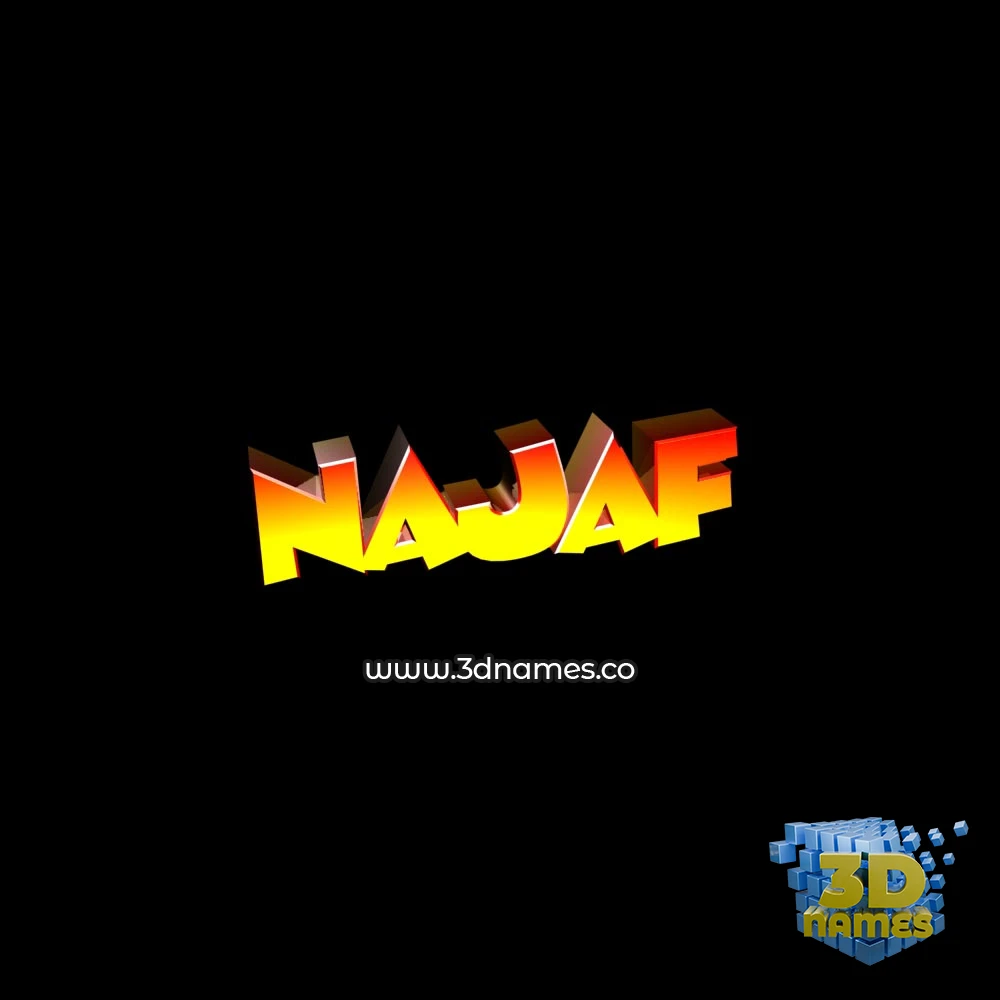 najaf in Black Background style - 3D name wallpaper