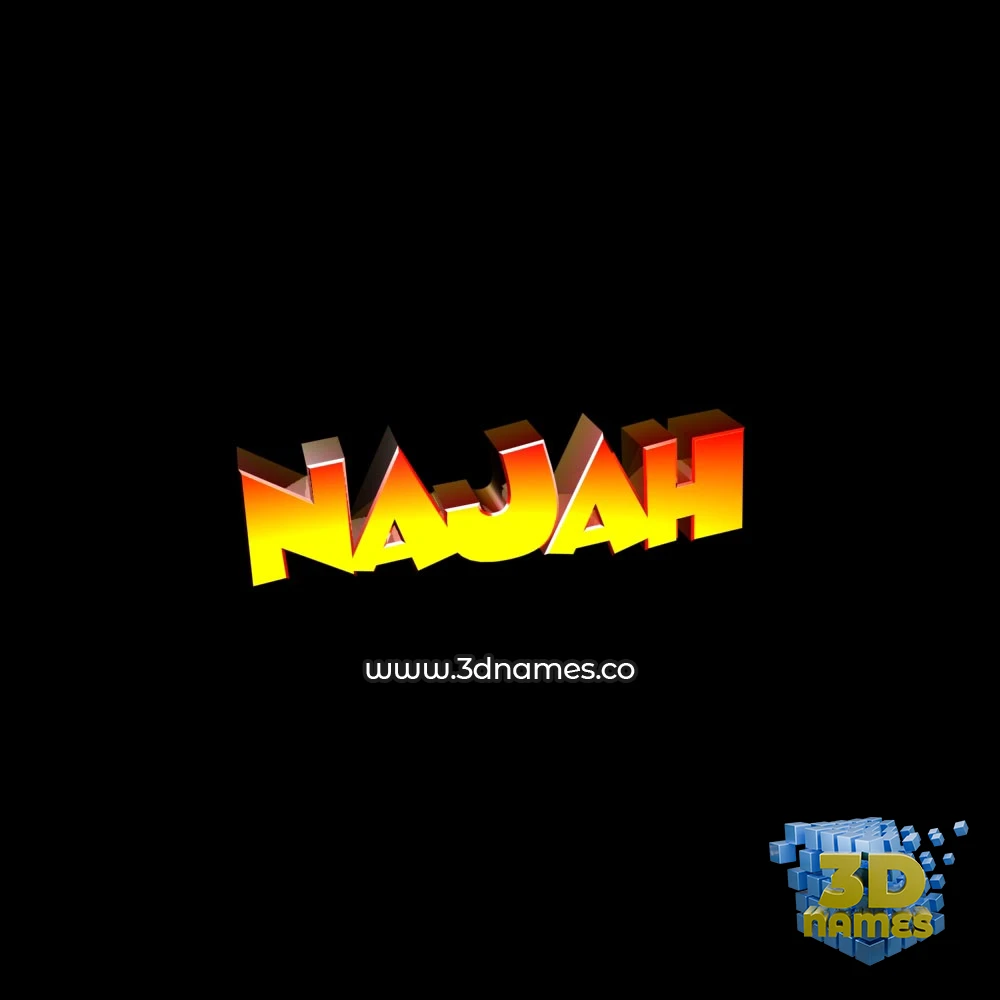 najah in Black Background style - 3D name wallpaper