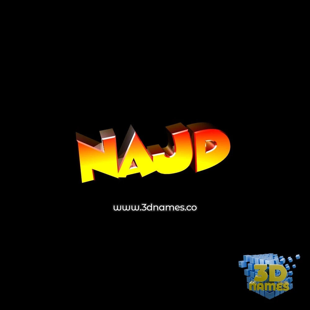 najd in Black Background style - 3D name wallpaper