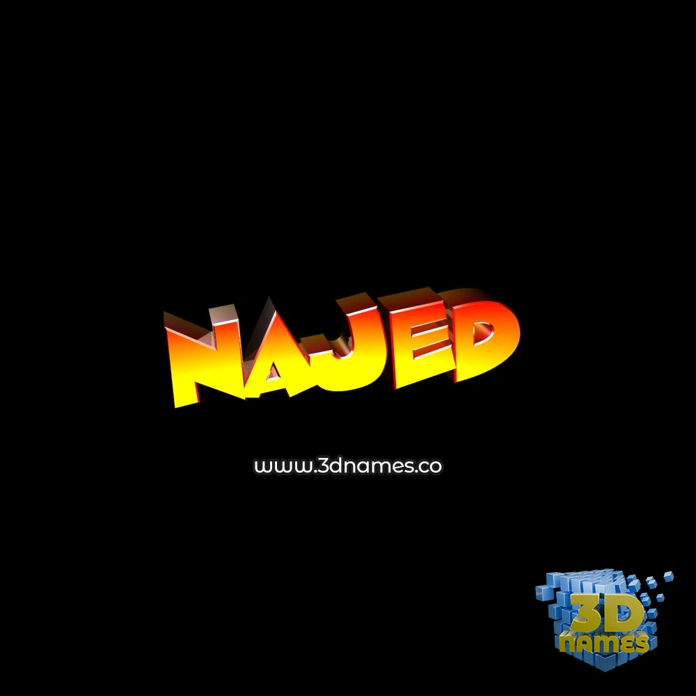 najed in Black Background style - 3D name wallpaper