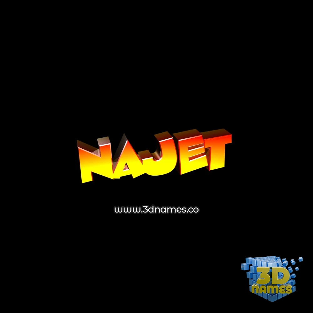 najet in Black Background style - 3D name wallpaper
