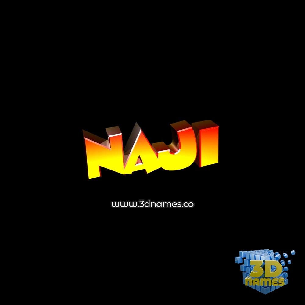 naji in Black Background style - 3D name wallpaper