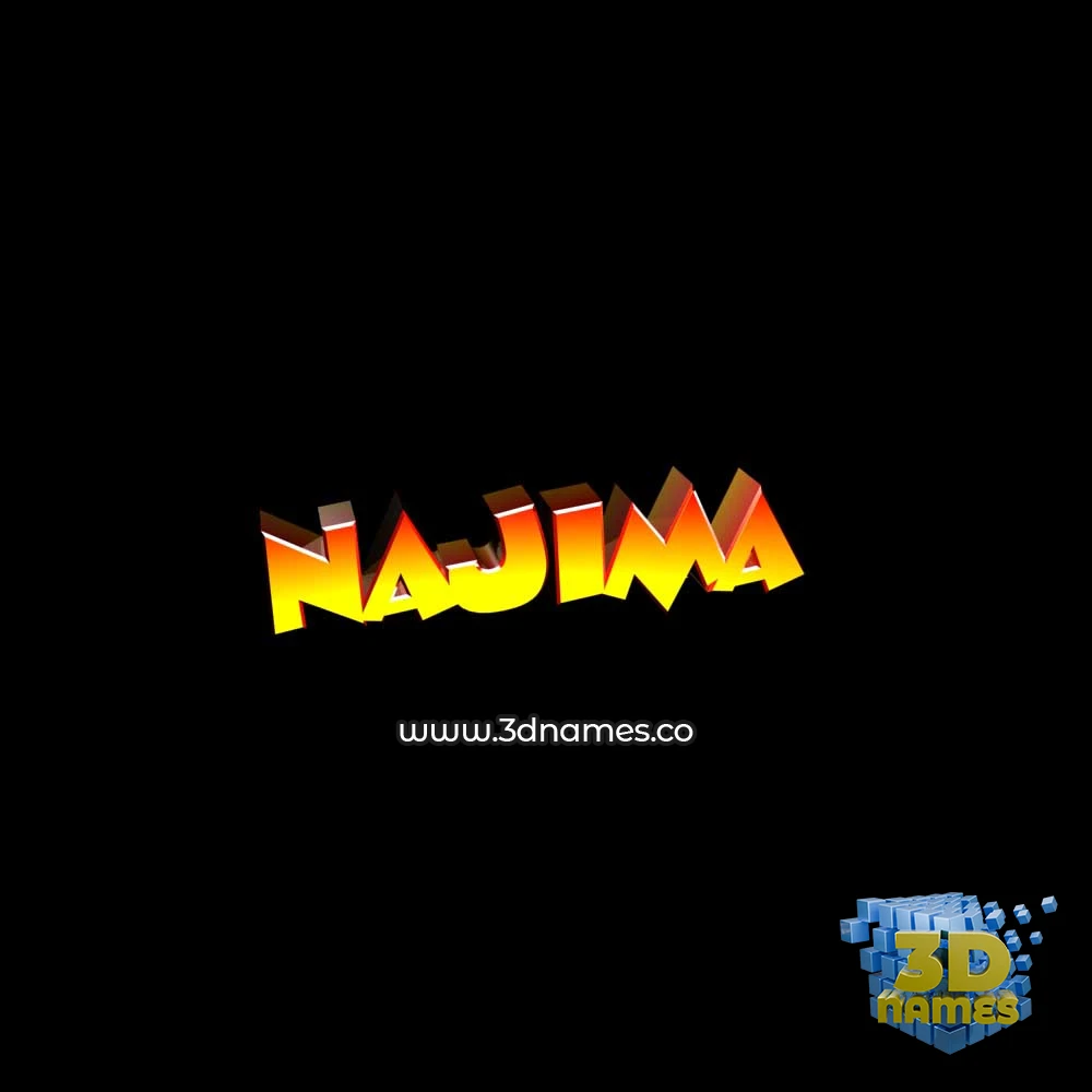 najima in Black Background style - 3D name wallpaper