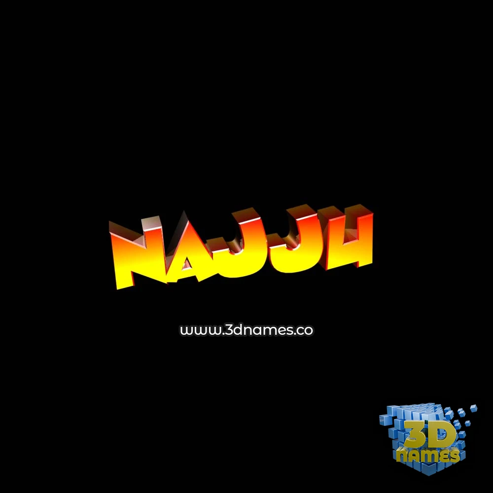 najju in Black Background style - 3D name wallpaper