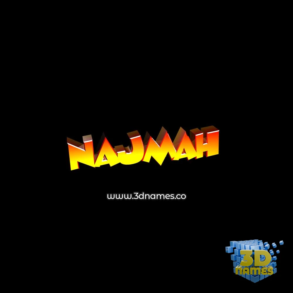 najmah in Black Background style - 3D name wallpaper
