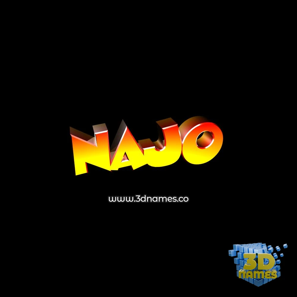 najo in Black Background style - 3D name wallpaper