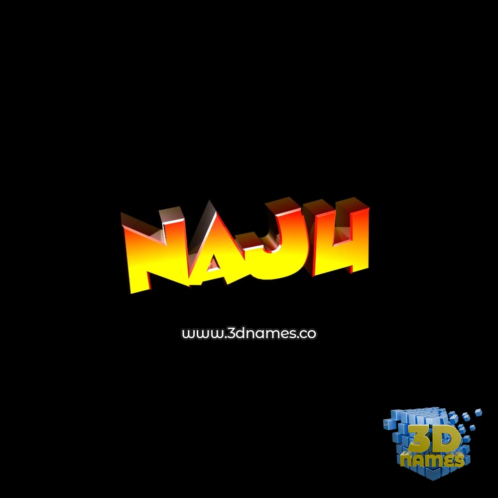 naju in Black Background style - 3D name wallpaper