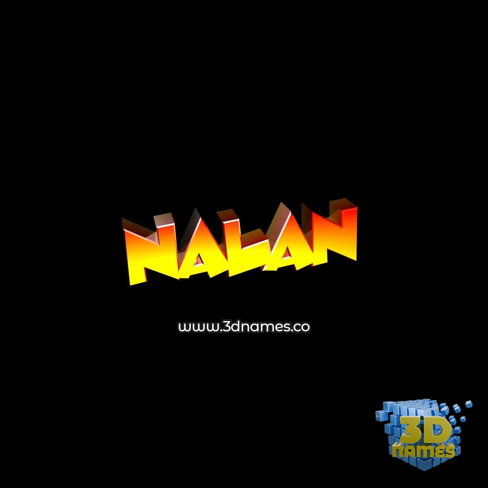 nalan in Black Background style - 3D name wallpaper