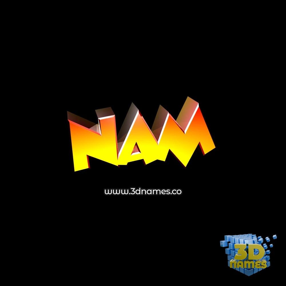 nam in Black Background style - 3D name wallpaper