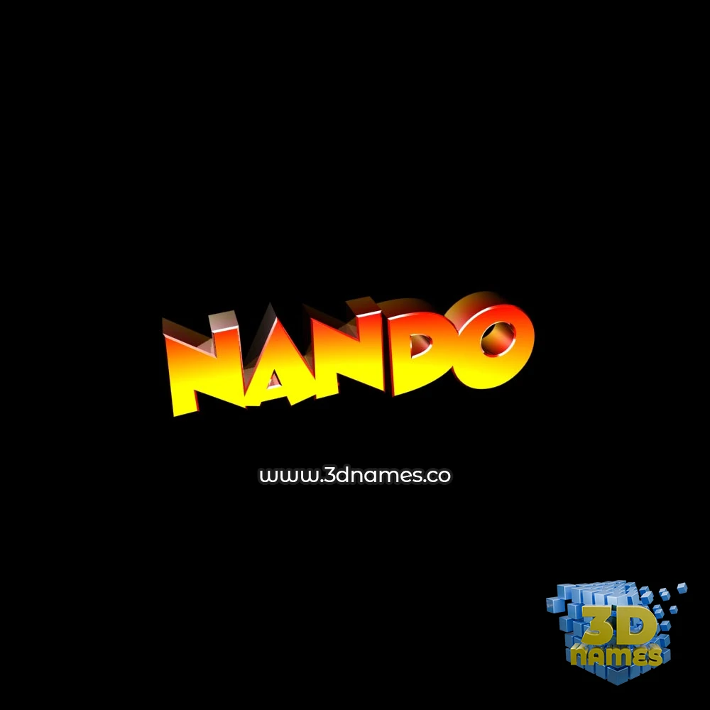 nando in Black Background style - 3D name wallpaper
