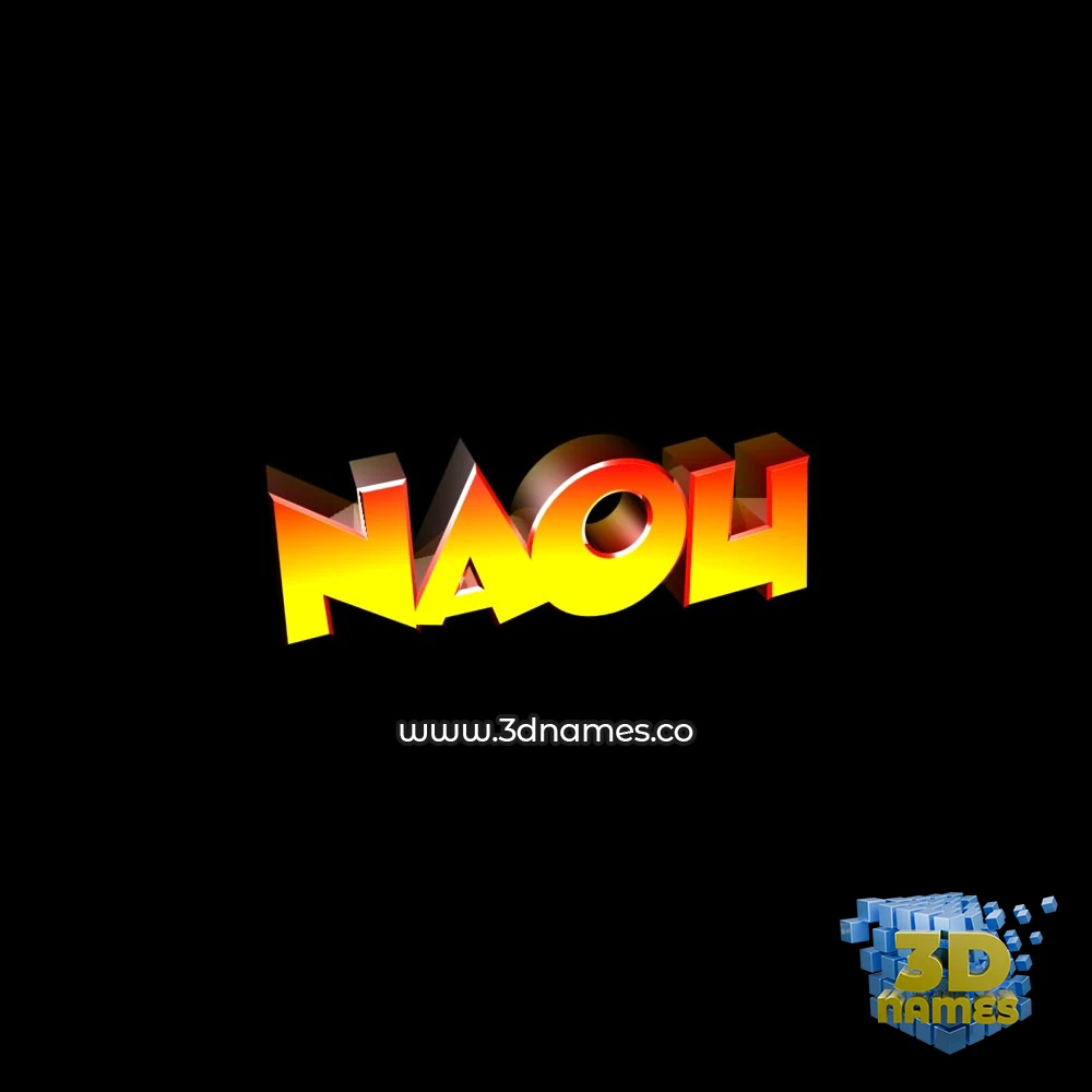 naou in Black Background style - 3D name wallpaper