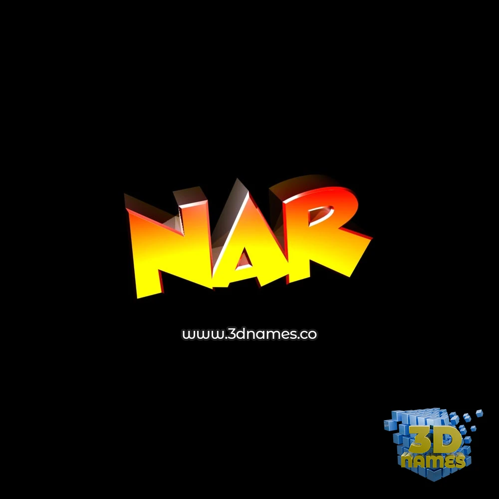 nar in Black Background style - 3D name wallpaper