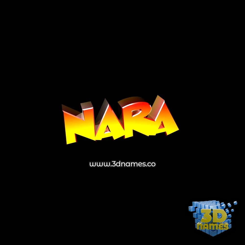 nara in Black Background style - 3D name wallpaper