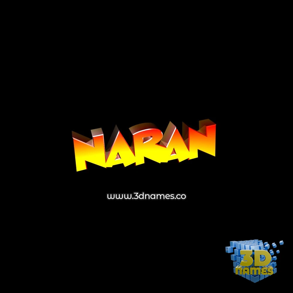 naran in Black Background style - 3D name wallpaper