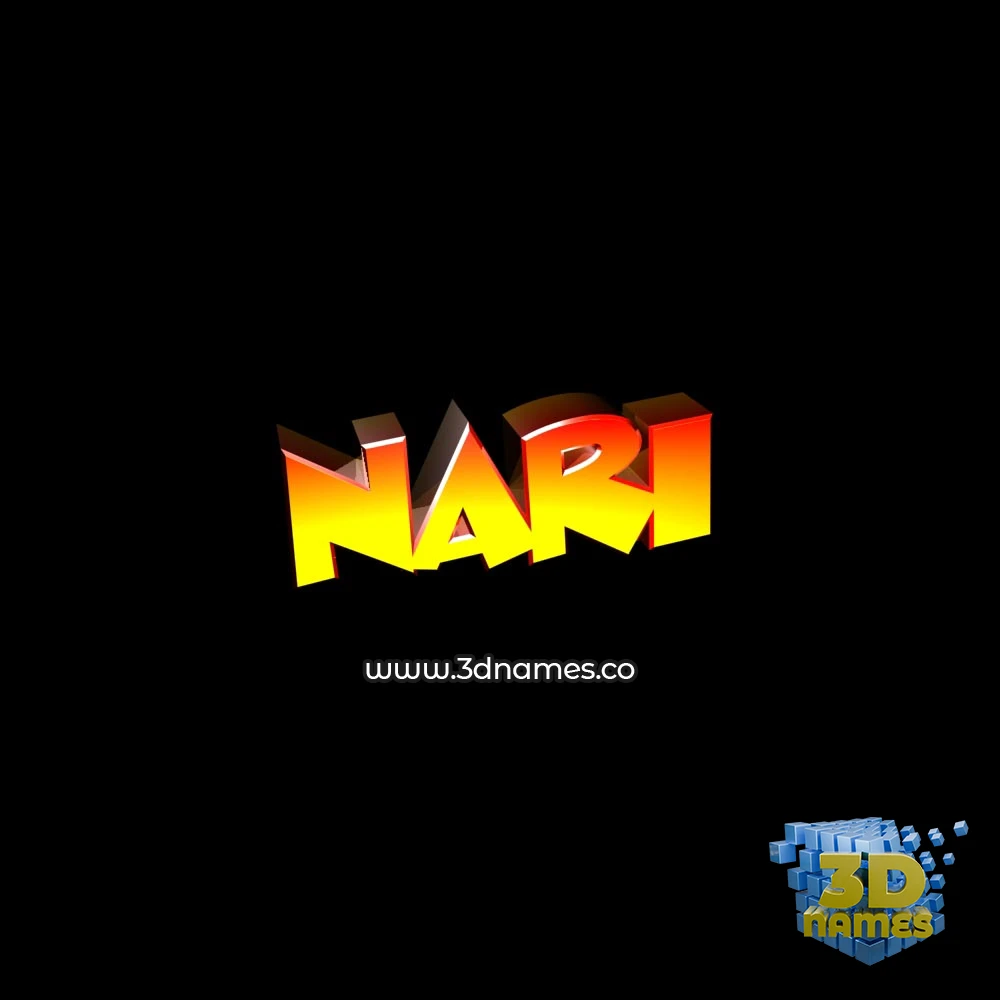 nari in Black Background style - 3D name wallpaper