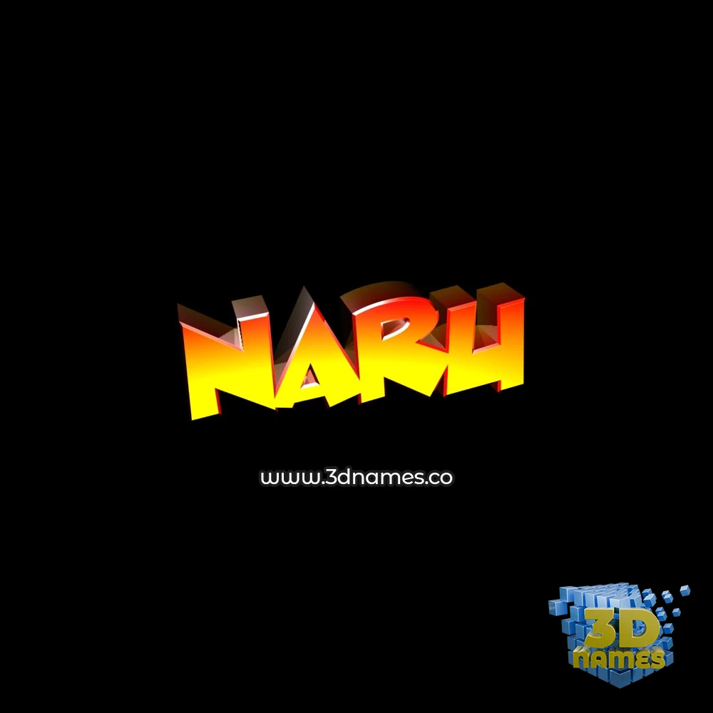 naru in Black Background style - 3D name wallpaper
