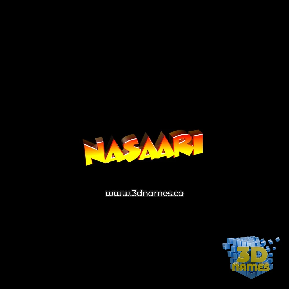 nasaari in Black Background style - 3D name wallpaper