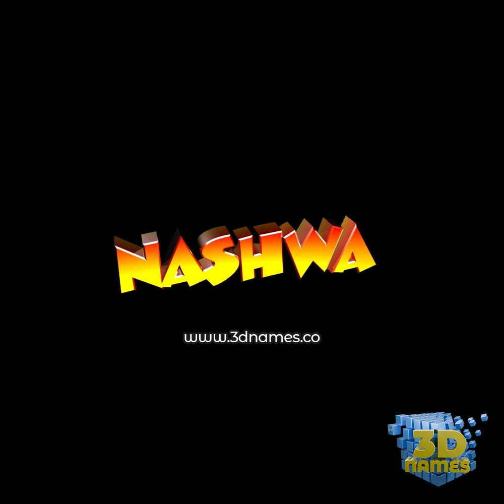 nashwa in Black Background style - 3D name wallpaper