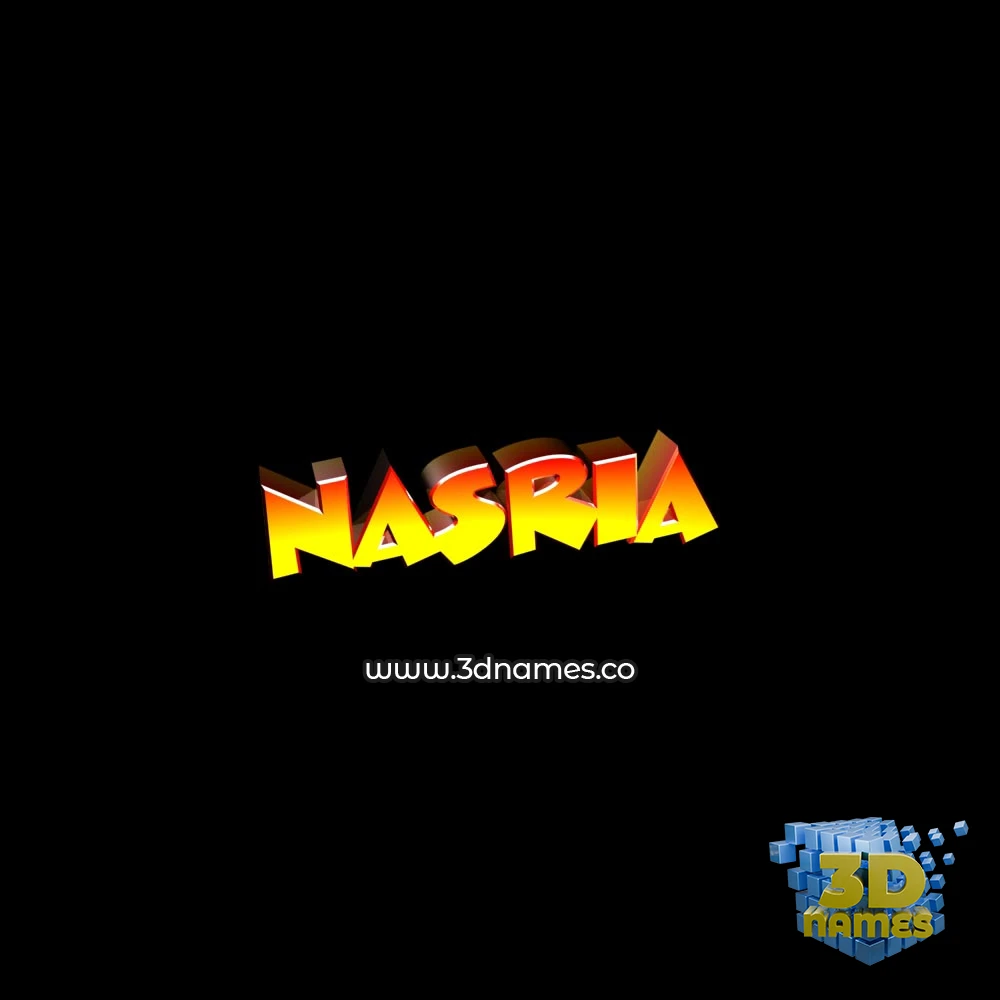 nasria in Black Background style - 3D name wallpaper