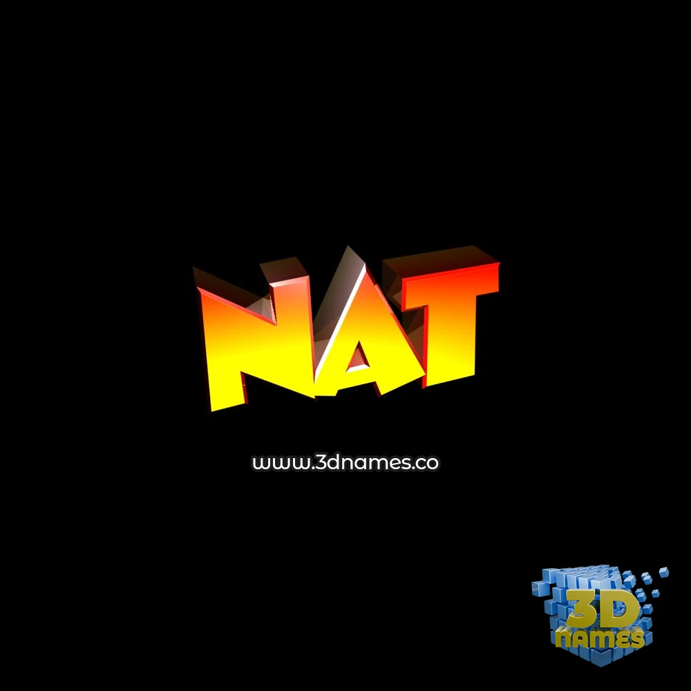 nat in Black Background style - 3D name wallpaper