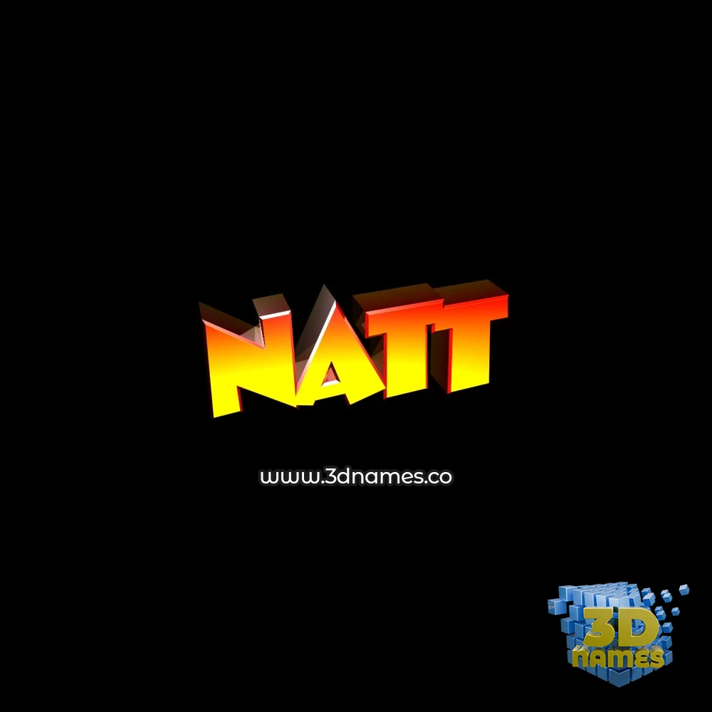 natt in Black Background style - 3D name wallpaper