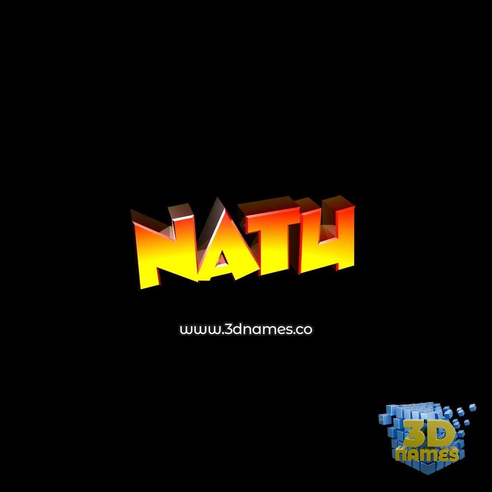 natu in Black Background style - 3D name wallpaper