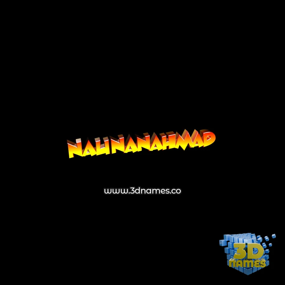 naunanahmad in Black Background style - 3D name wallpaper