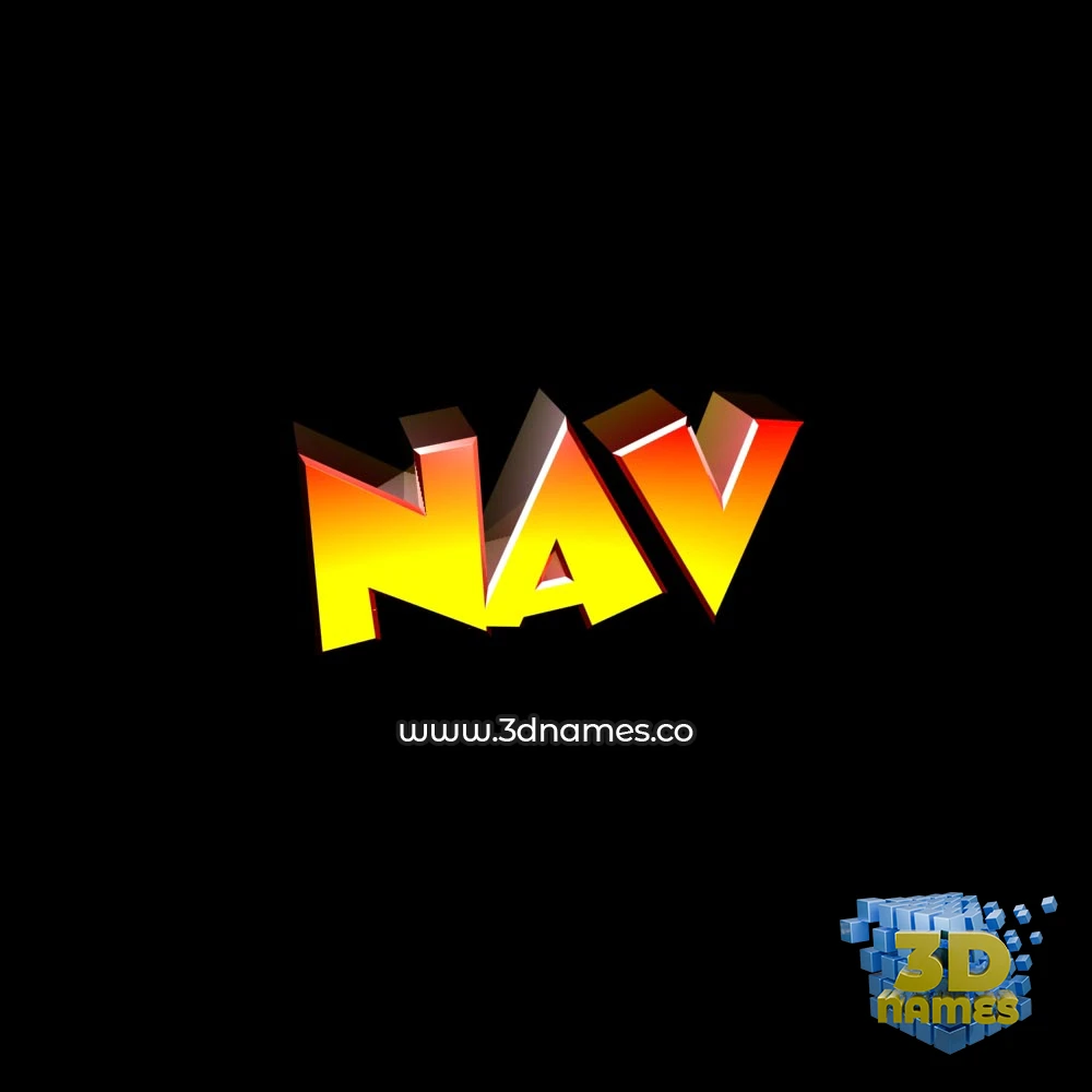 nav in Black Background style - 3D name wallpaper