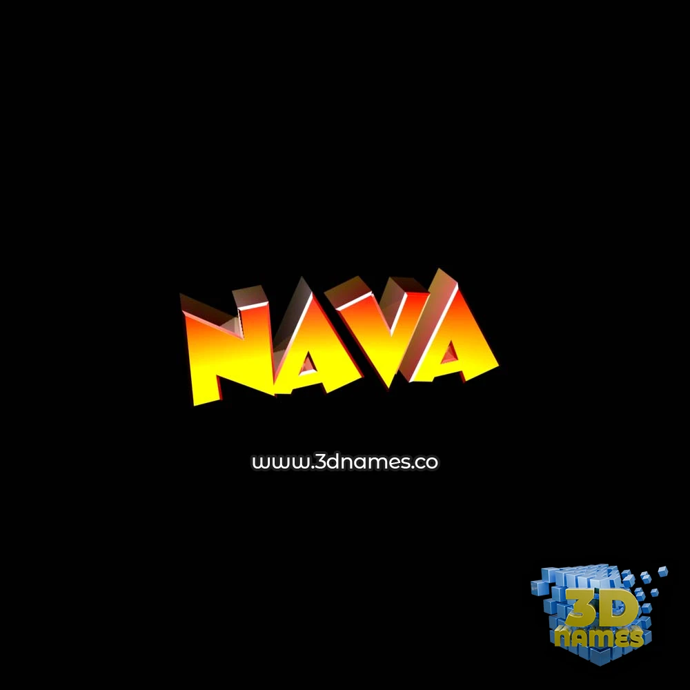 nava in Black Background style - 3D name wallpaper