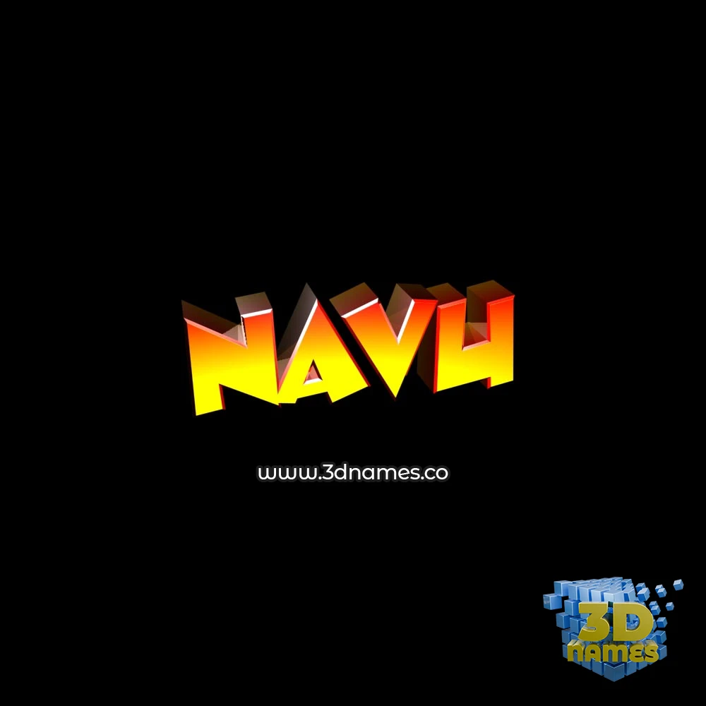 navu in Black Background style - 3D name wallpaper