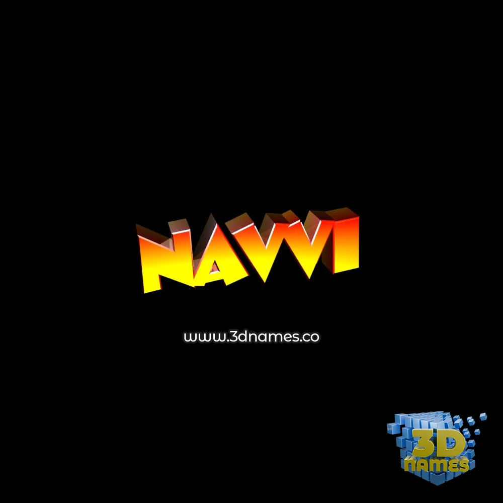 navvi in Black Background style - 3D name wallpaper