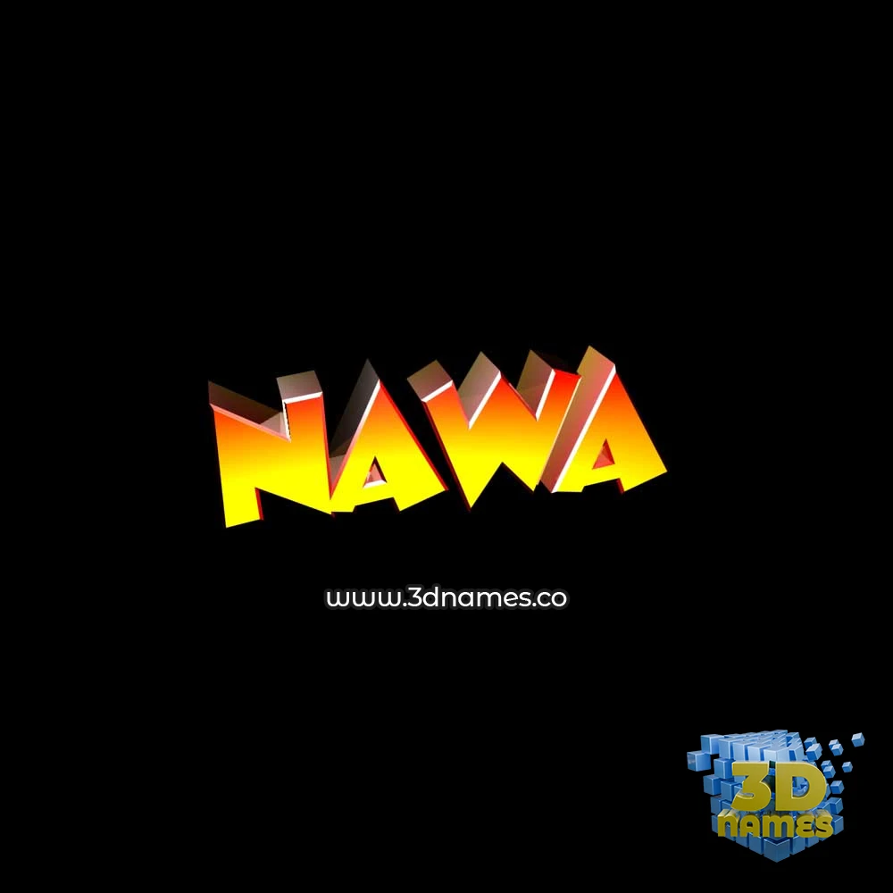 nawa in Black Background style - 3D name wallpaper