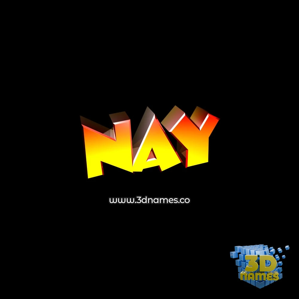 nay in Black Background style - 3D name wallpaper
