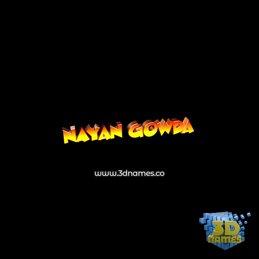 nayan gowda in Black Background style - 3D name wallpaper