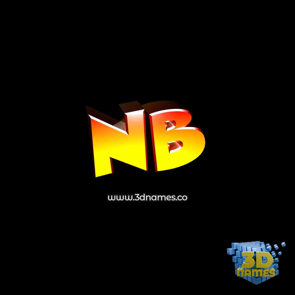 nb in Black Background style - 3D name wallpaper