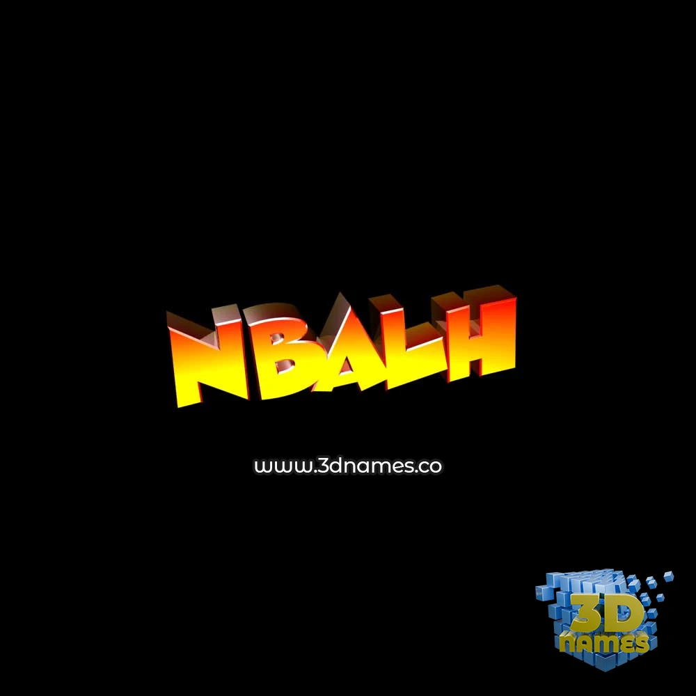 nbalh in Black Background style - 3D name wallpaper