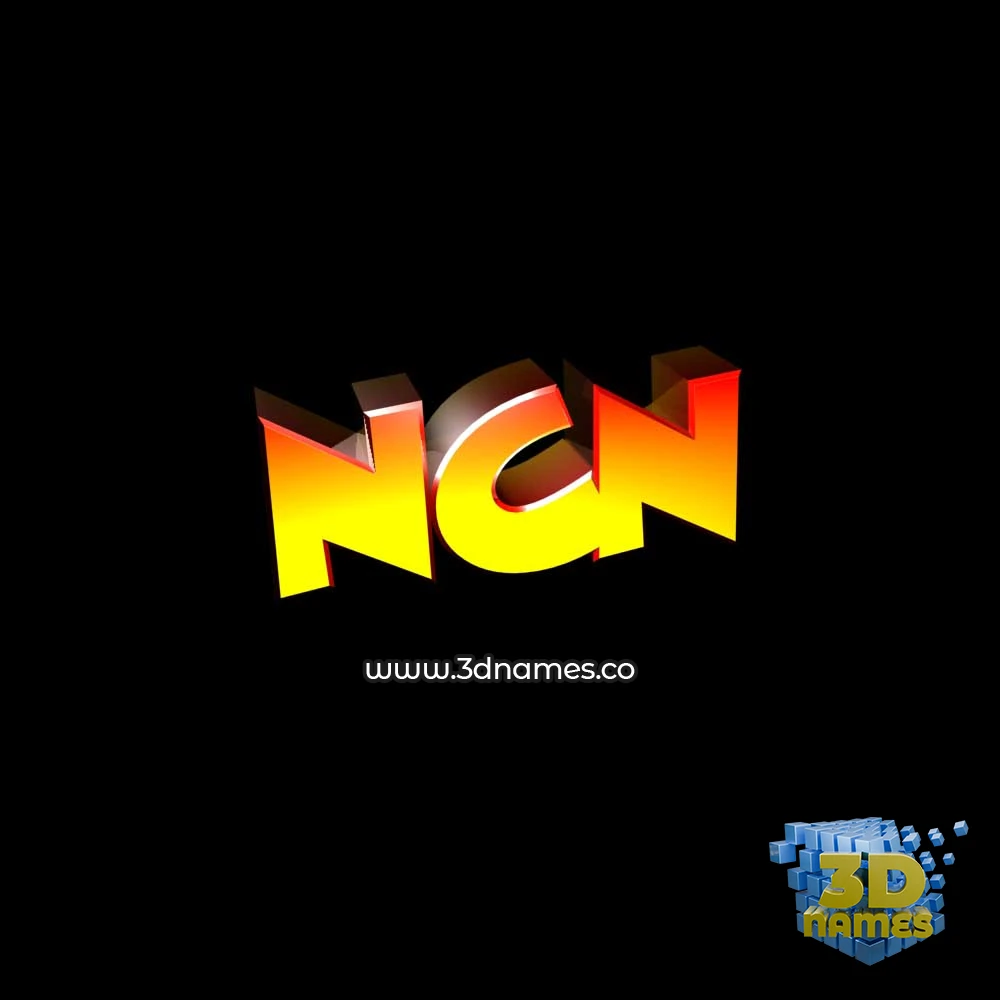 ncn in Black Background style - 3D name wallpaper