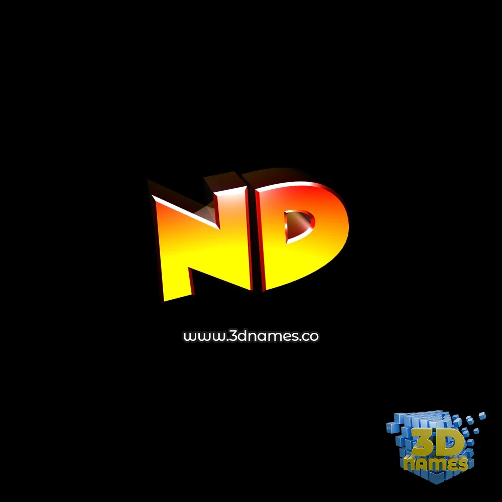 nd in Black Background style - 3D name wallpaper