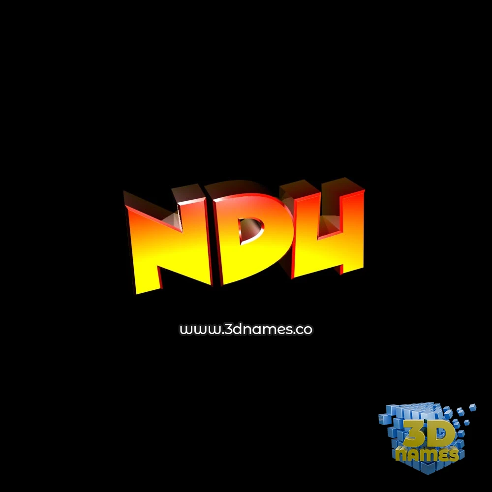 ndu in Black Background style - 3D name wallpaper