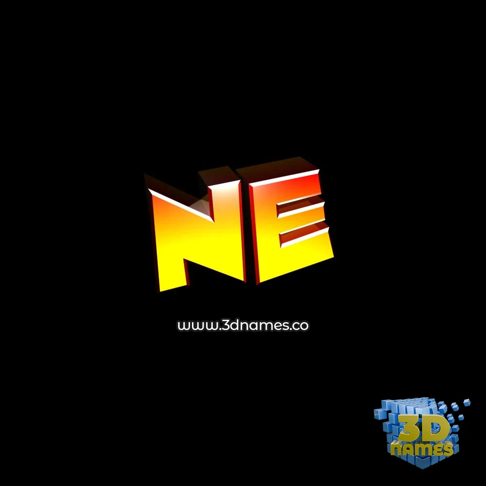 ne in Black Background style - 3D name wallpaper