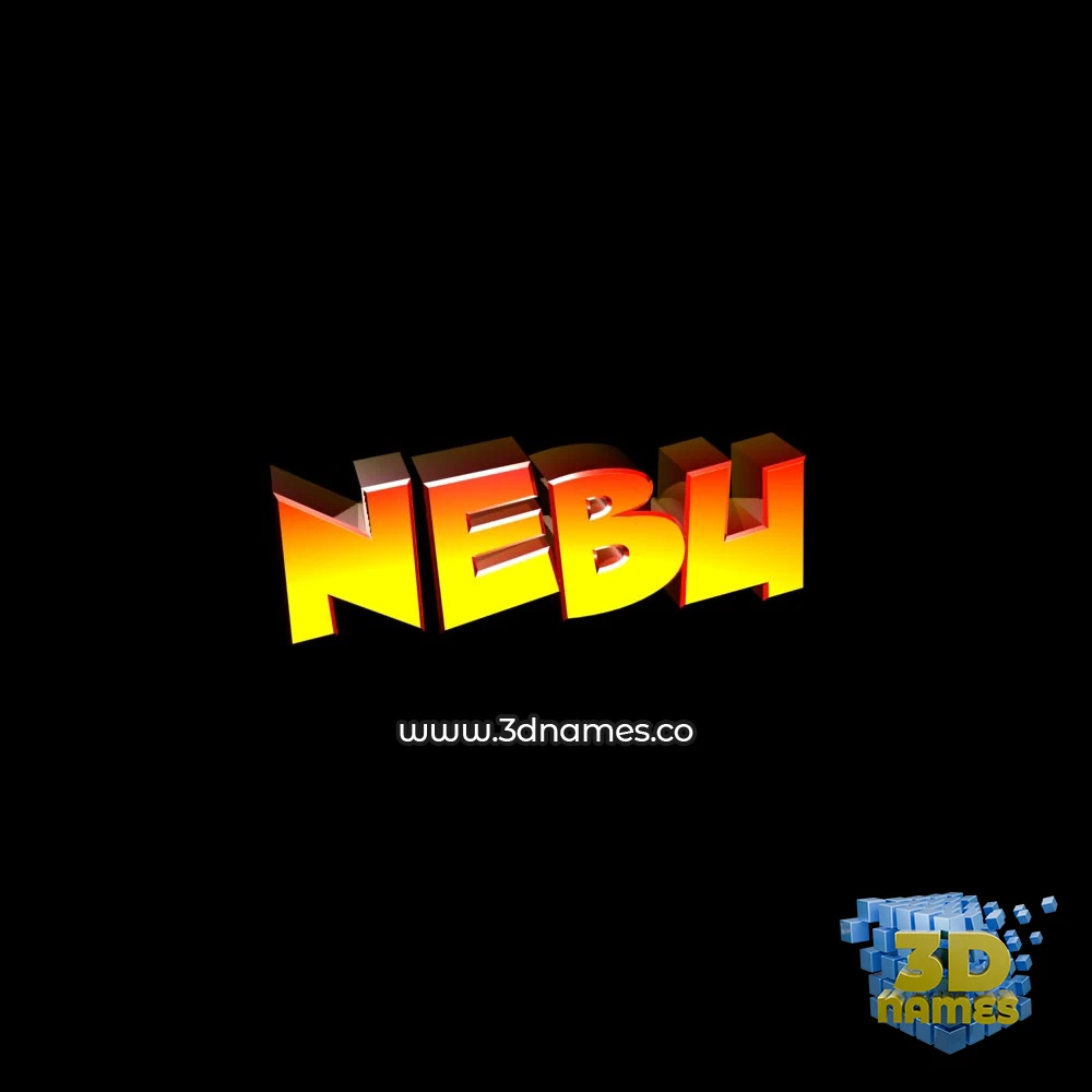 nebu in Black Background style - 3D name wallpaper