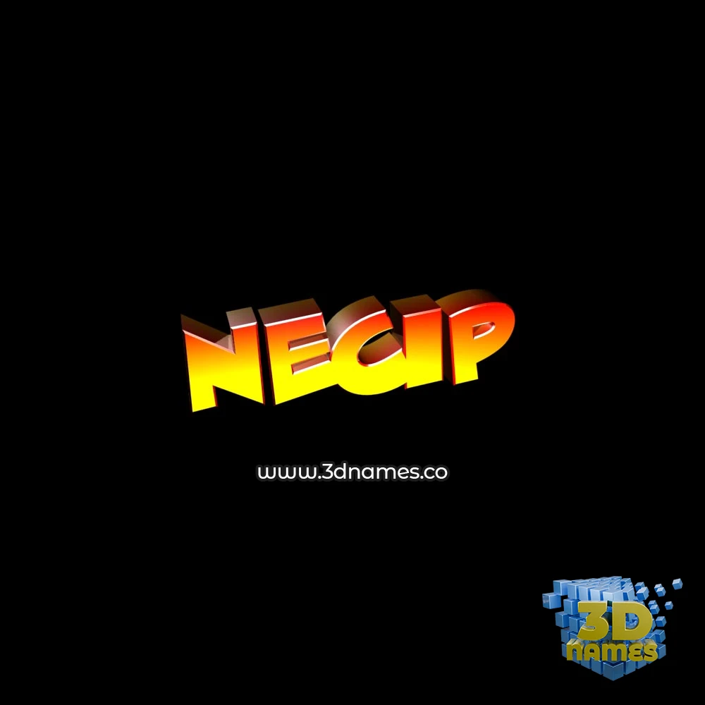 necip in Black Background style - 3D name wallpaper