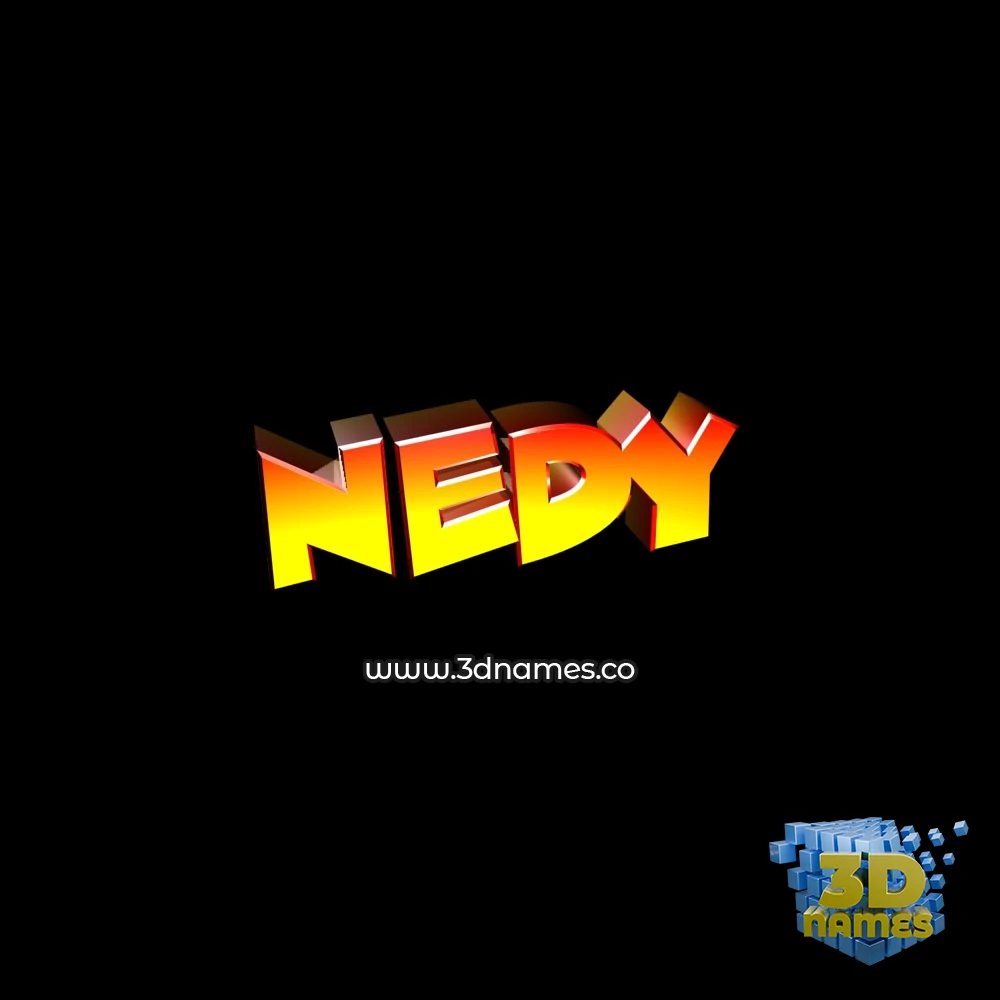 nedy in Black Background style - 3D name wallpaper