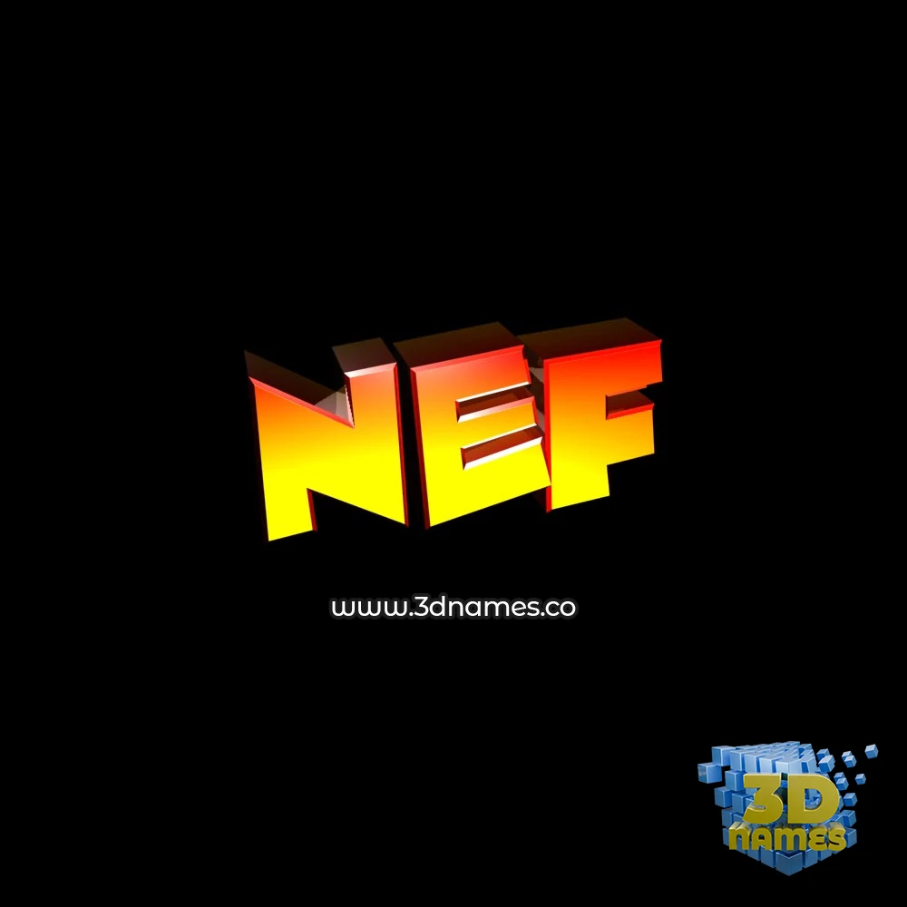 nef in Black Background style - 3D name wallpaper