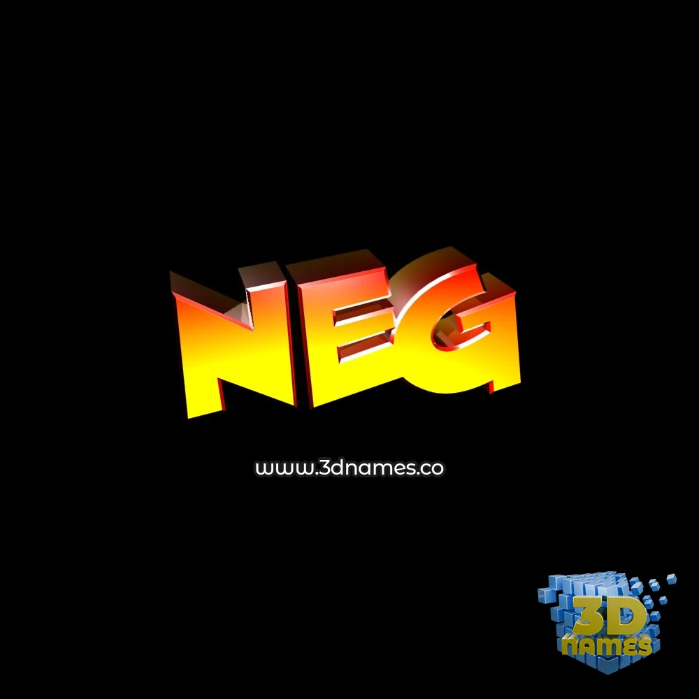 neg in Black Background style - 3D name wallpaper