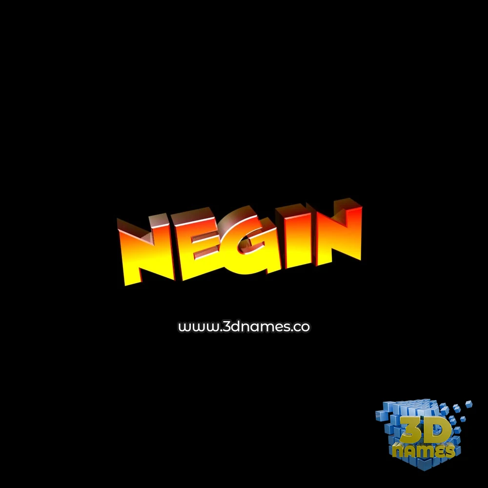negin in Black Background style - 3D name wallpaper