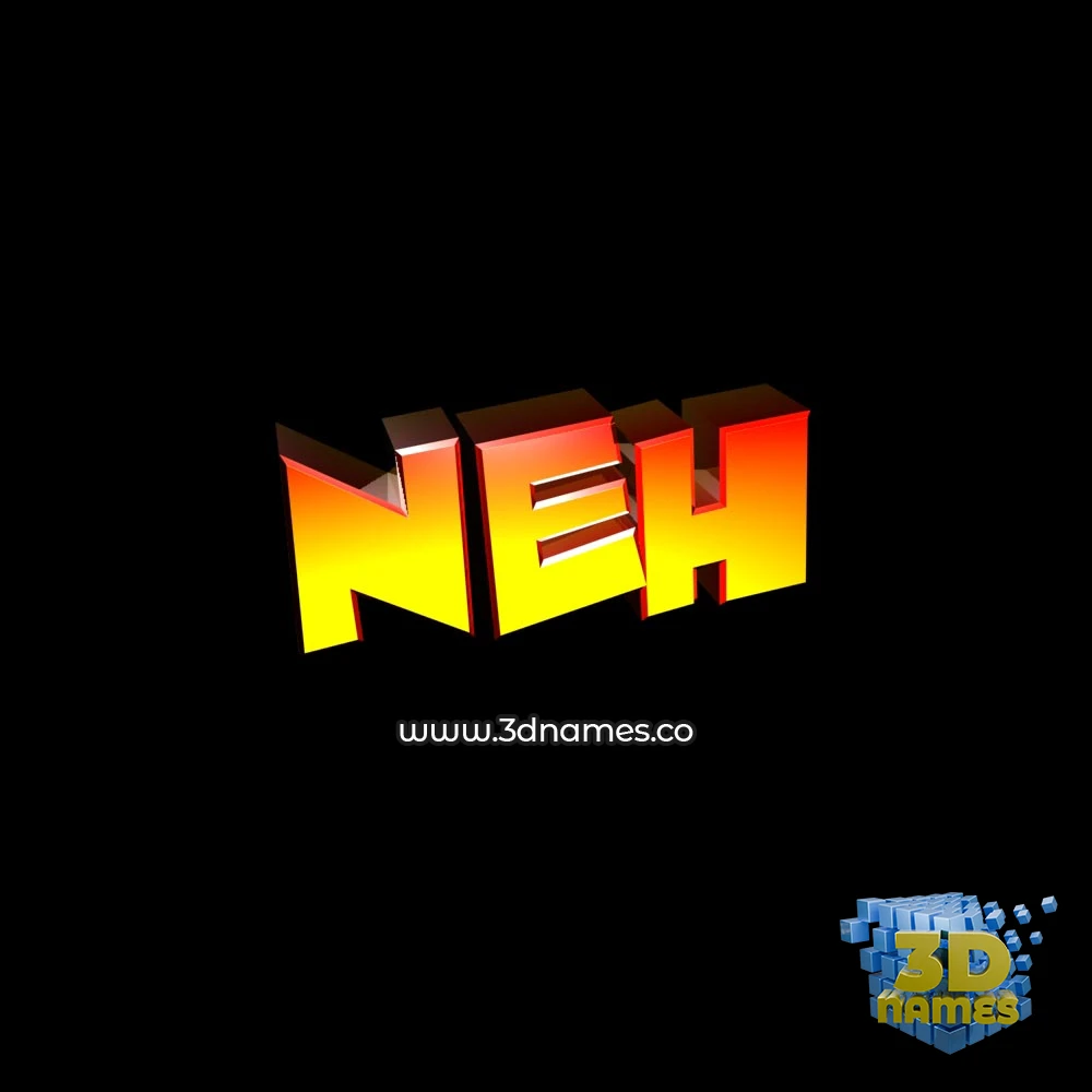 neh in Black Background style - 3D name wallpaper