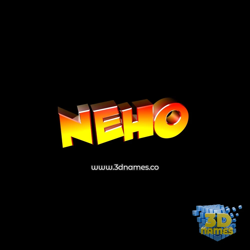 neho in Black Background style - 3D name wallpaper